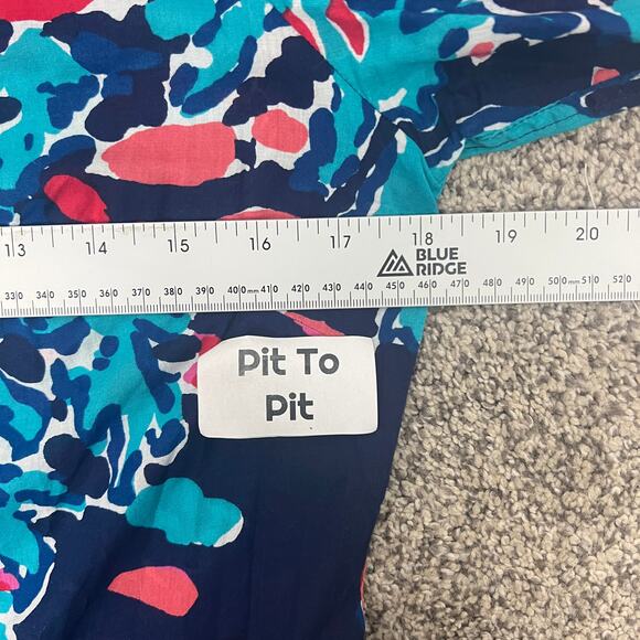 LILLY PULITZER Women's 8 Reef Me Up Joycee Button Resort Tropical Fish Art Shirt - Picture 7 of 10